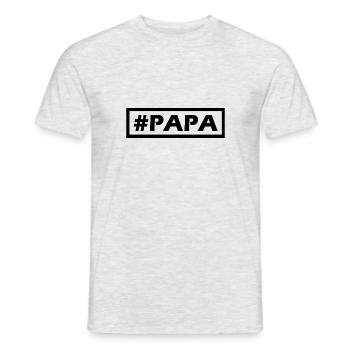 #PAPA design moderne et simple - T-shirt homme - gris chiné - Devant - AI Model Male 178 dark (178cm)