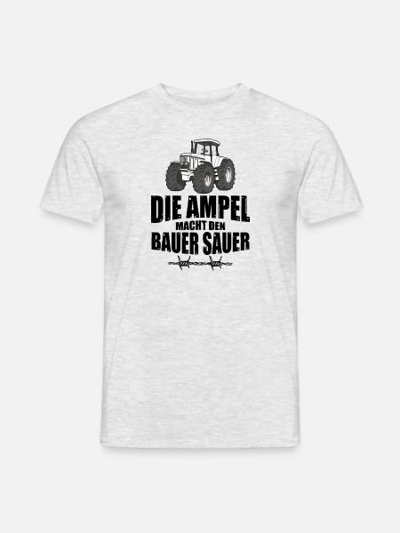 Bauernproteste Ampelregierung Ampel Demonstratio - Männer T-Shirt - Grau meliert