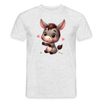 Esel 4 - Männer T-Shirt - Grau meliert - Vorne - AI Model Male 178 dark (178cm)