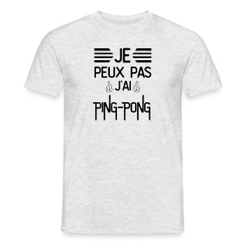 Je Peux Pas J Ai Ping pong - T-shirt homme - gris chiné - Devant - AI Model Male 178 dark (178cm)