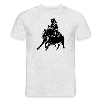 ReinedCowhorse - Männer T-Shirt - Grau meliert - Vorne - AI Model Male 178 dark (178cm)