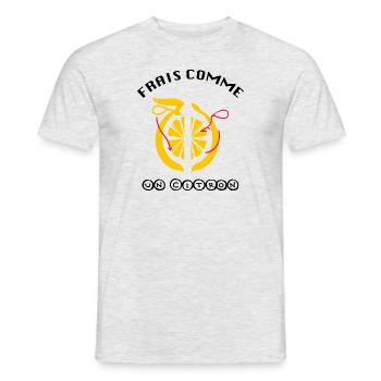 Frais comme un citron - T-shirt homme - gris chiné - Devant - AI Model Male 178 dark (178cm)