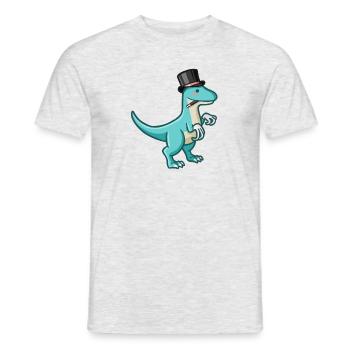 hugadino magician dino, cute dinosaur - Men's T-Shirt - heather grey - Front - AI Model Male 178 dark (178cm)
