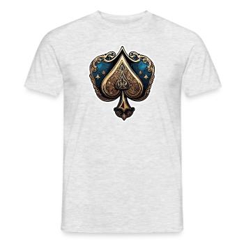Spades / Playing Card / Poker / Symbol / Black / Skat - Men's T-Shirt - heather grey - Front - AI Model Male 178 dark (178cm)