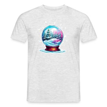 Snow Globe / Winter Magic / Snow / Souvenir - Men's T-Shirt - heather grey - Front - AI Model Male 178 dark (178cm)