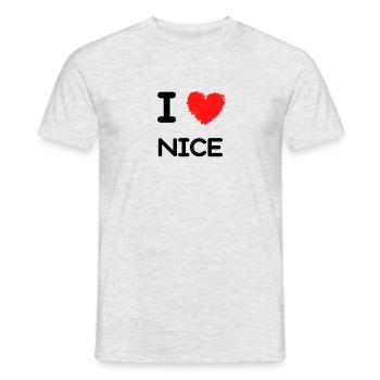 T-Shirt Ich liebe schön Ich liebe schön Weihnachtsgeschenk - Männer T-Shirt - Grau meliert - Vorne - AI Model Male 178 dark (178cm)