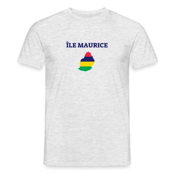 t shirt ile maurice cadeau noel mauritius - T-shirt homme - gris chiné - Devant - AI Model Male 178 dark (178cm)