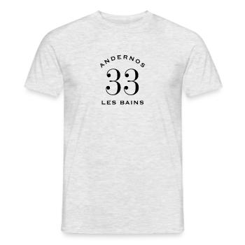 t shirt andernos les bains 33 gironde cadeau noel - T-shirt homme - gris chiné - Devant - AI Model Male 178 dark (178cm)