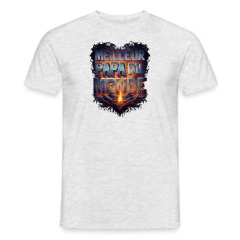 Meilleur papa du monde - T-shirt homme - gris chiné - Devant - AI Model Male 178 dark (178cm)