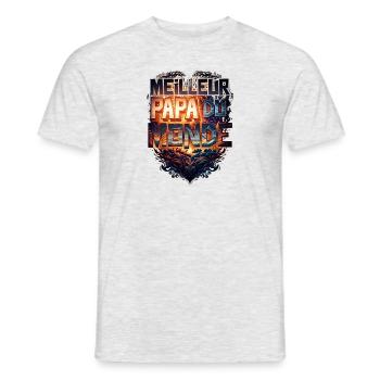 Meilleur papa du monde - T-shirt homme - gris chiné - Devant - AI Model Male 178 dark (178cm)