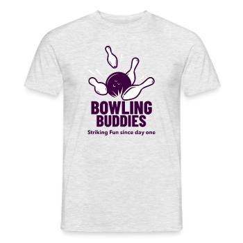 Bowling Buddies Un plaisir frappant depuis le premier jour - T-shirt homme - gris chiné - Devant - AI Model Male 178 dark (178cm)