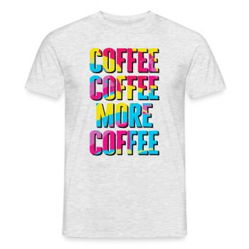 Plus de café - Drôle de dicton amateur de café - T-shirt homme - gris chiné - Devant - AI Model Male 178 dark (178cm)