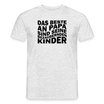 Das Beste an Papa sind seine bezaubernden Kinder - Männer T-Shirt - Grau meliert - Vorne - AI Model Male 178 dark (178cm)