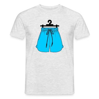 Short de sport bleu ou pantalon de survêtement sur les vêtements h - T-shirt homme - gris chiné - Devant - AI Model Male 178 dark (178cm)