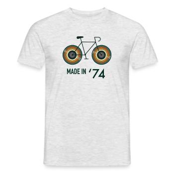 Vintage LP road bike men de 1974 - T-shirt homme - gris chiné - Devant - AI Model Male 178 dark (178cm)