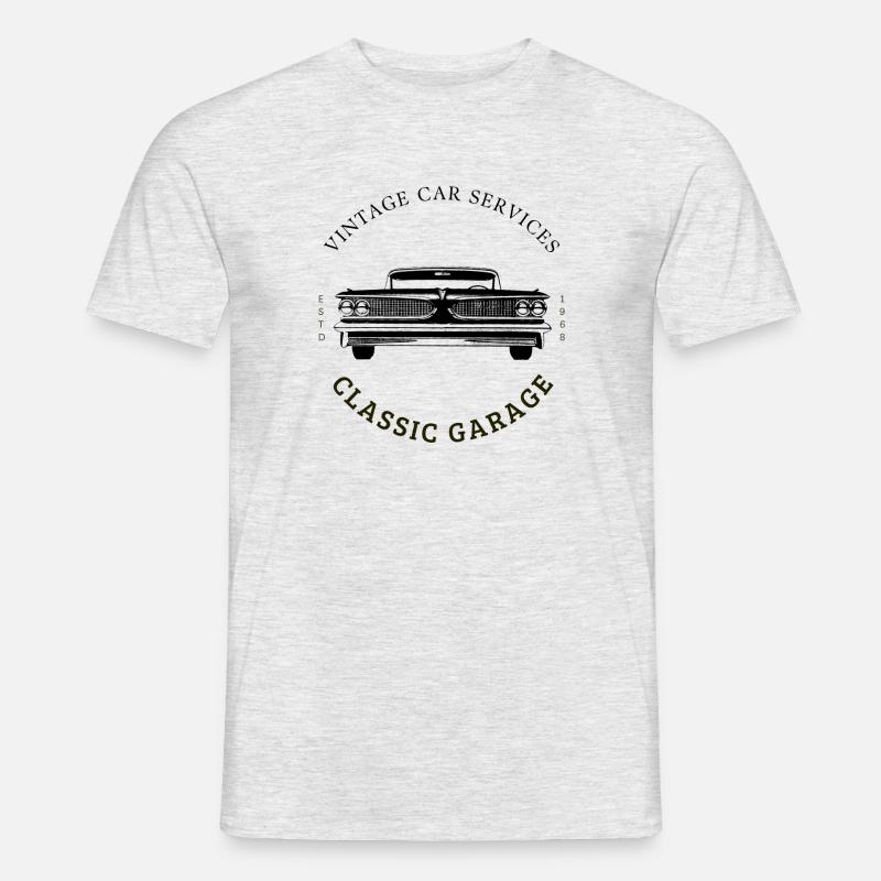 Oldtimer Auto Services Logo - Männer T-Shirt - Grau meliert