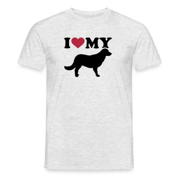Flat Coated Retriever - T-shirt homme - gris chiné - Devant - AI Model Male 178 dark (178cm)