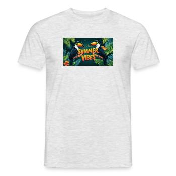 Toucan Summer Vibes - T-shirt homme - gris chiné - Devant - AI Model Male 178 dark (178cm)
