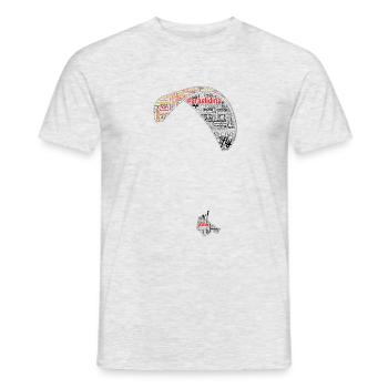 Paraglider Wordcloud - Men's T-Shirt - heather grey - Front - AI Model Male 178 dark (178cm)