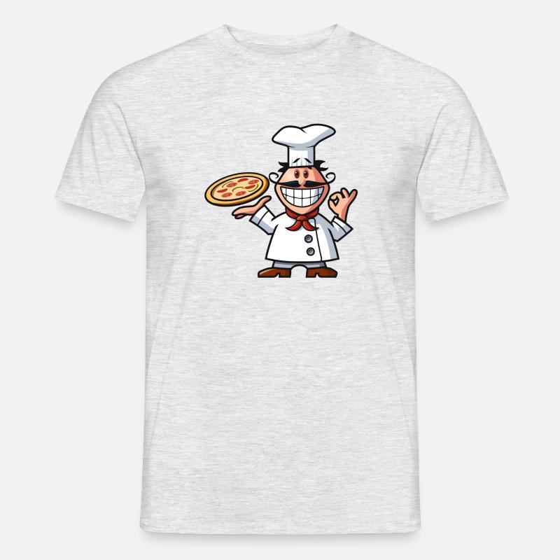 vl082b_pizzabaecker_4c - Männer T-Shirt - Grau meliert