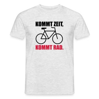 Kommt Zeit, kommt Rad - Männer T-Shirt - Grau meliert - Vorne - AI Model Male 178 dark (178cm)