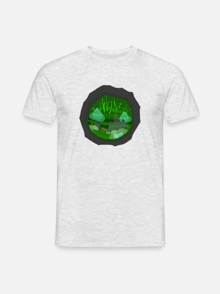 Surreale Höhlenwelt - Männer T-Shirt - Grau meliert