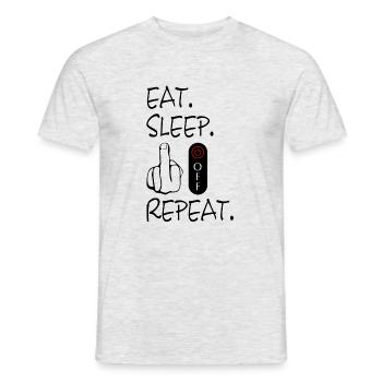 Eat Sleep Fuck Off Repeat - Männer T-Shirt - Grau meliert - Vorne - AI Model Male 178 dark (178cm)