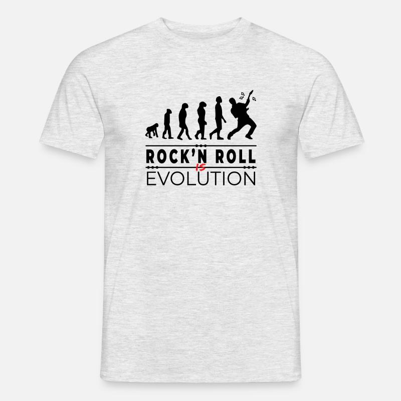 Rock'n Roll is evolution - Rock Humor Message - Men’s T-shirt - heather grey
