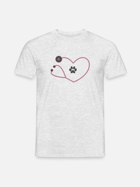 Tiermediziner Tierarzt Stethoskop - Männer T-Shirt - Grau meliert