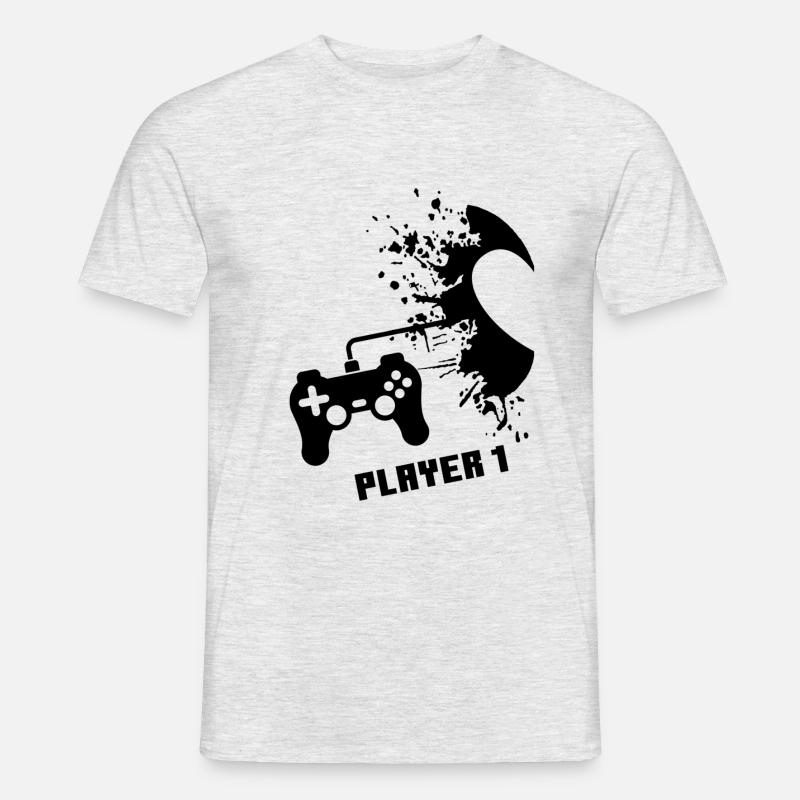 player 1 / player 2 - player one - Männer T-Shirt - Grau meliert