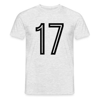 Rückennummer 17 - Männer T-Shirt - Grau meliert - Vorne - AI Model Male 178 dark (178cm)