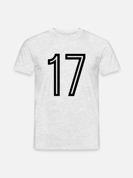 Rückennummer 17 - Männer T-Shirt - Grau meliert