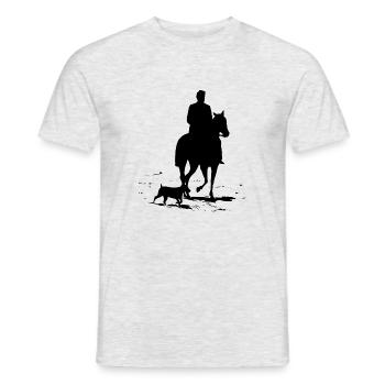 Chien et cheval - T-shirt homme - gris chiné - Devant - AI Model Male 178 dark (178cm)