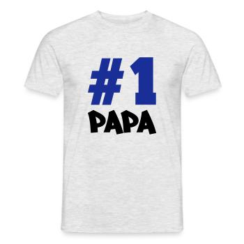 number1_papa02 - Männer T-Shirt - Grau meliert - Vorne - AI Model Male 178 dark (178cm)