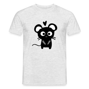 rat mignon - T-shirt homme - gris chiné - Devant - AI Model Male 178 dark (178cm)