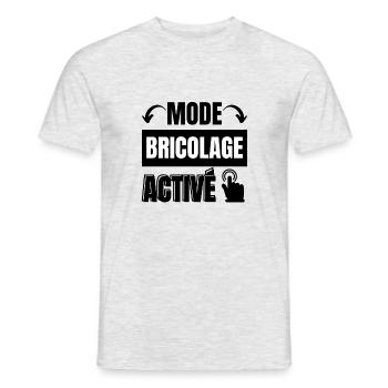 mode bricolage - T-shirt homme - gris chiné - Devant - AI Model Male 178 dark (178cm)