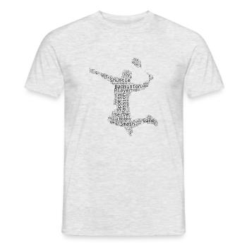 Women's Badminton Badminton Player Badminton - Men's T-Shirt - heather grey - Front - AI Model Male 178 dark (178cm)