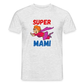 Super Mami - T-shirt homme - gris chiné - Devant - AI Model Male 178 dark (178cm)