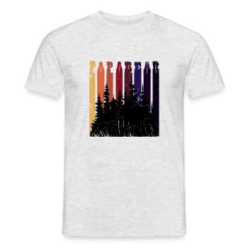 Cool Retro Vintage Papa Bear Father T Shirt - Men's T-Shirt - heather grey - Front - AI Model Male 178 dark (178cm)