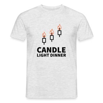 Dîner aux chandelles d’un commerçant - T-shirt homme - gris chiné - Devant - AI Model Male 178 dark (178cm)