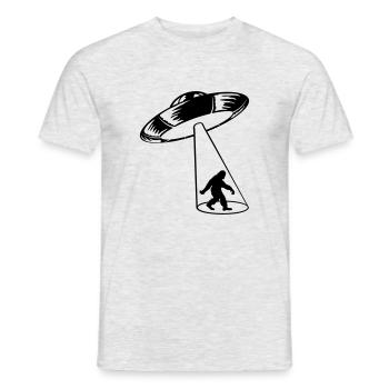 Mystery UFO entführt Bigfoot - Männer T-Shirt - Grau meliert - Vorne - AI Model Male 178 dark (178cm)