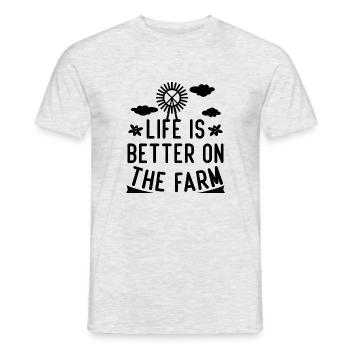 La vie est meilleure à la ferme - T-shirt homme - gris chiné - Devant - AI Model Male 178 dark (178cm)
