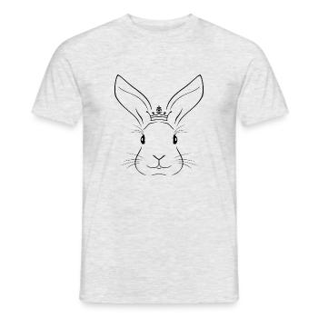 Umrissener Kaninchenkopf - Männer T-Shirt - Grau meliert - Vorne - AI Model Male 178 dark (178cm)