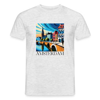 AMSTERDAM - Männer T-Shirt - Grau meliert - Vorne - AI Model Male 178 dark (178cm)