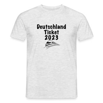 Deutschland Ticket 2023 - Männer T-Shirt - Grau meliert - Vorne - AI Model Male 178 dark (178cm)