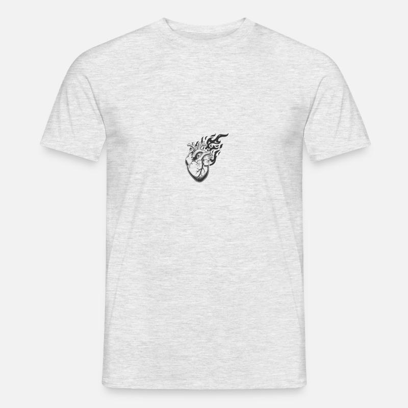 Şeffaf kalp - Männer T-Shirt - Grau meliert