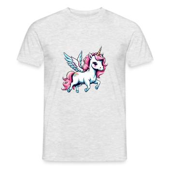 Licorne Einhorn Kawaii - Männer T-Shirt - Grau meliert - Vorne - AI Model Male 178 dark (178cm)