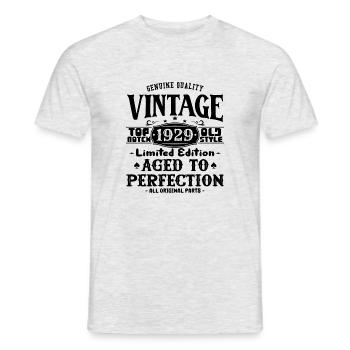 Iconic 1929 Birthday T-Shirt - Men's T-Shirt - heather grey - Front - AI Model Male 178 dark (178cm)