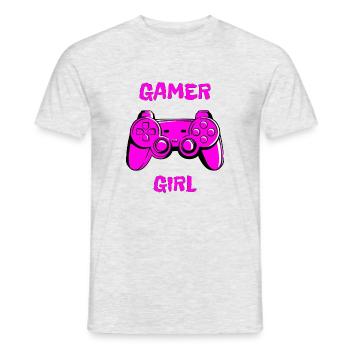 Gamergirl new - Männer T-Shirt - Grau meliert - Vorne - AI Model Male 178 dark (178cm)