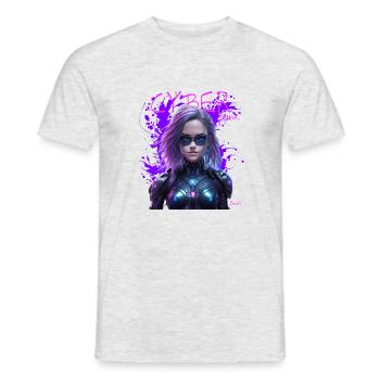 Cyber punk - T-shirt homme - gris chiné - Devant - AI Model Male 178 dark (178cm)